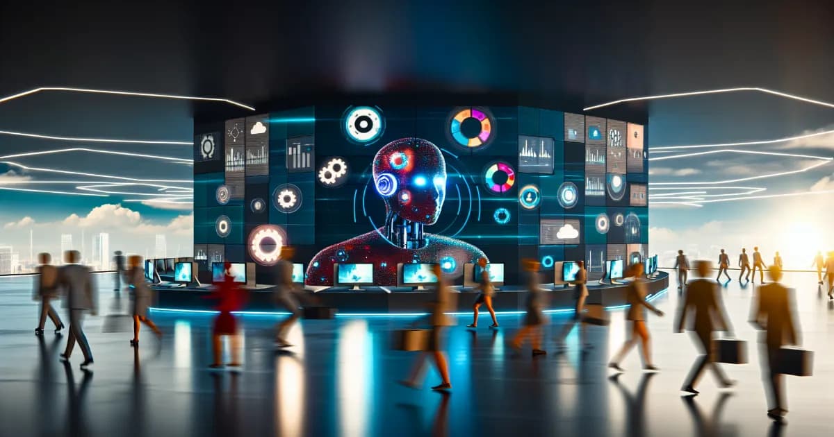 Illustration of AI-powered personal computers driving creativity and productivity in modern businesses