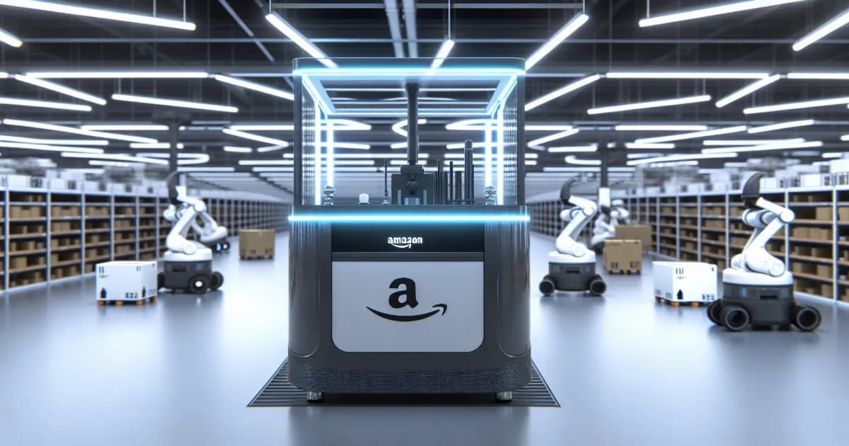 Illustration of Amazon's new cost-cutting robots revolutionizing business operations
