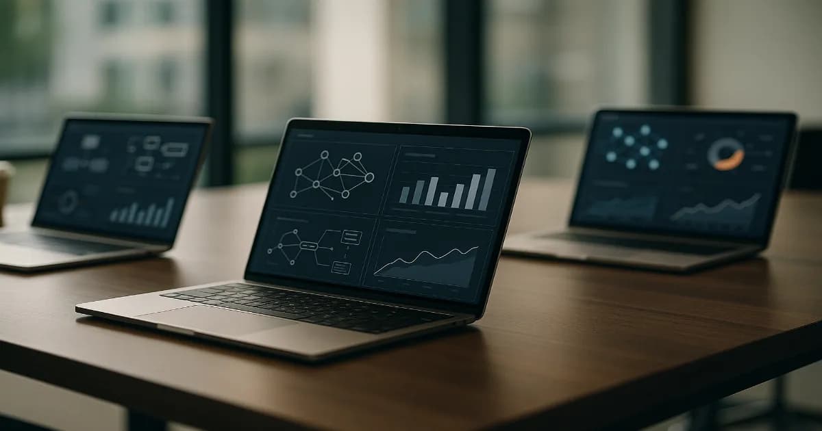 Illustration of human employees collaborating with AI agents in an office setting