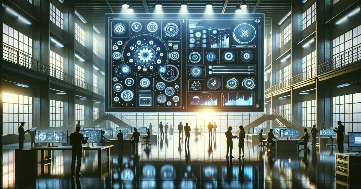 Illustration showing modern workflow automation tools and digital transformation